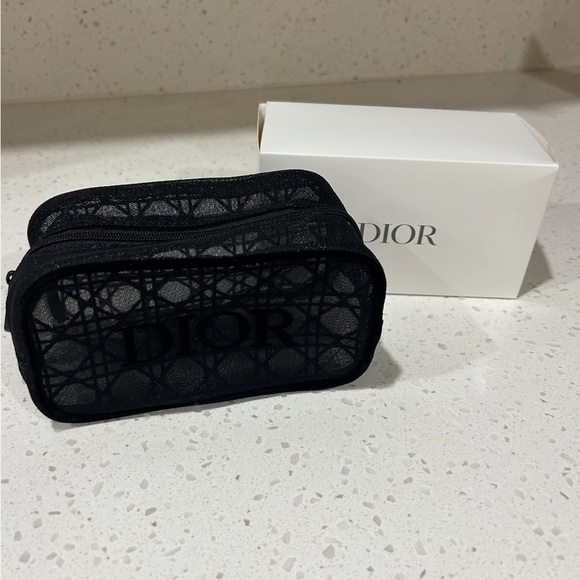 Dior GWP Black Mesh Travel Pouch - Picture 1 of 2